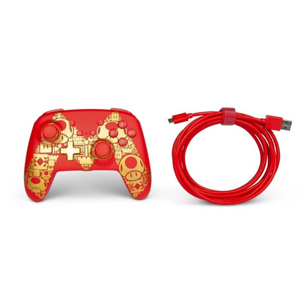 Kabelový ovladač PowerA Enhanced pro Nintendo Switch, Mario Gold M