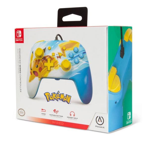 Kabelový ovladač PowerA Enhanced pro Nintendo Switch, Pikachu Electric Fade