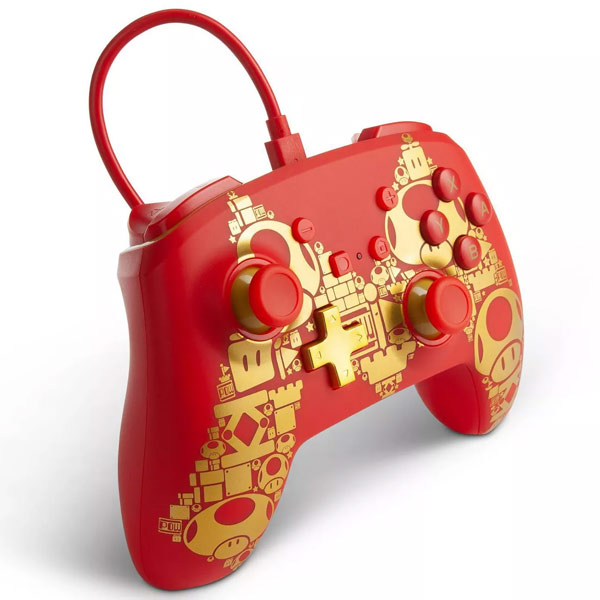 Kabelový ovladač PowerA Enhanced pro Nintendo Switch, Mario Gold M Kabelový ovladač PowerA Enhanced pro Nintendo Switch, Mario Gold M