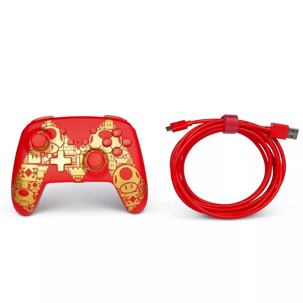 Kabelový ovladač PowerA Enhanced pro Nintendo Switch, Mario Gold M