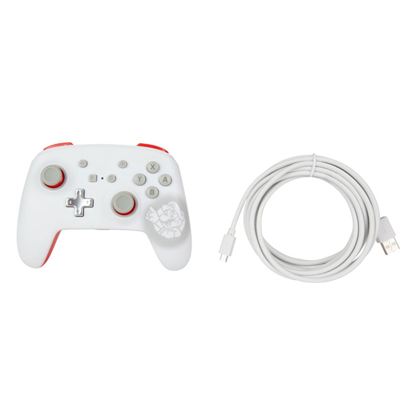 PowerA Enhanced Wired Controller - Mario White for Nintendo Switch