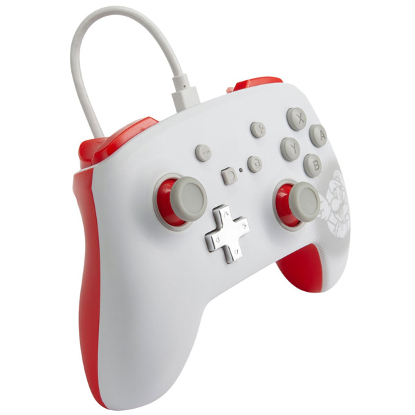 PowerA Enhanced Wired Controller - Mario White for Nintendo Switch