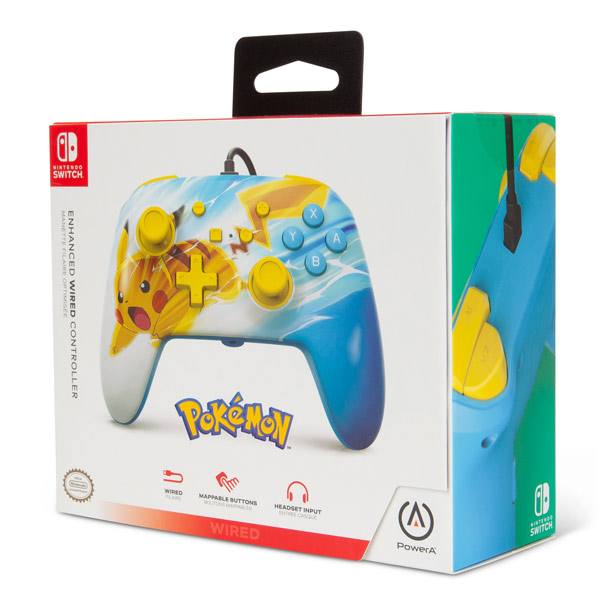 Kabelový ovladač PowerA Enhanced pro Nintendo Switch, Pikachu Electric Fade