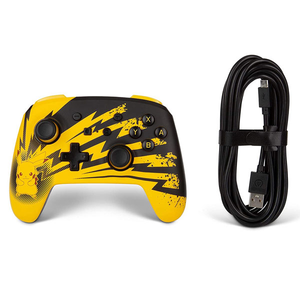 PowerA Enhanced Wired Controller for Nintendo Switch, Lightning Pikachu PowerA Enhanced Wired Controller for Nintendo Switch, Lightning Pikachu