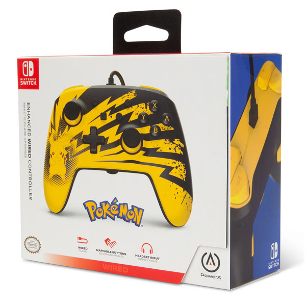 PowerA Enhanced Wired Controller for Nintendo Switch, Lightning Pikachu PowerA Enhanced Wired Controller for Nintendo Switch, Lightning Pikachu