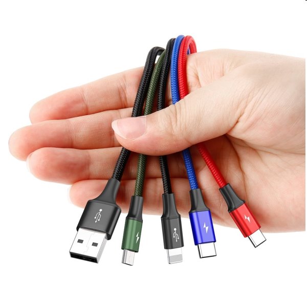 Baseus Fast 4v1 kabel USB-A/Micro-USB+Lightning+2xUSB-C 3.5A 1.2m Baseus Fast 4v1 kabel USB-A/Micro-USB+Lightning+2xUSB-C 3.5A 1.2m
