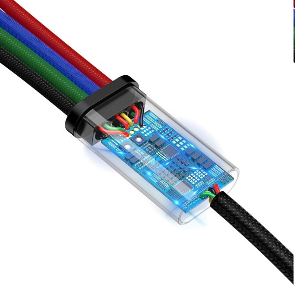 Baseus Fast 4v1 kabel USB-A/Micro-USB+Lightning+2xUSB-C 3.5A 1.2m