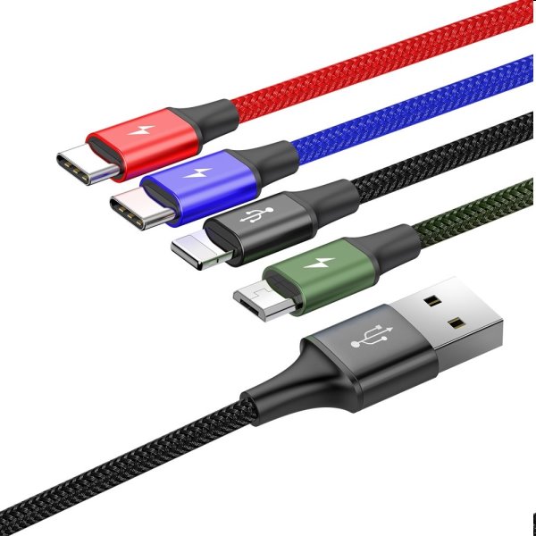 Baseus Fast 4v1 kabel USB-A/Micro-USB+Lightning+2xUSB-C 3.5A 1.2m Baseus Fast 4v1 kabel USB-A/Micro-USB+Lightning+2xUSB-C 3.5A 1.2m