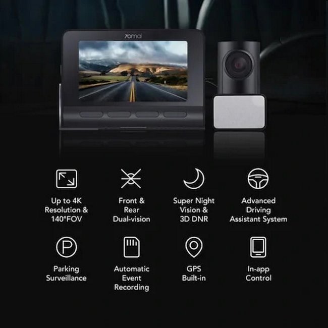 Xiaomi 70Mai 4K autokamera A800s + zadní FullHD kamera Xiaomi 70Mai 4K autokamera A800s + zadní FullHD kamera