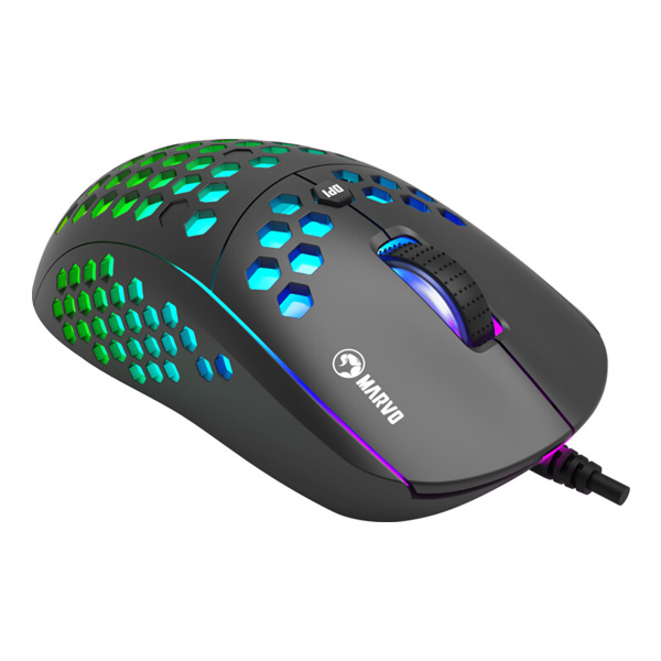 Marvo Myš M399, 6400DPI, optická, 6tl., 1 koliesko, drôtová USB, černá, herná, podsvietená Marvo Myš M399, 6400DPI, optická, 6tl., 1 koliesko, drôtová USB, černá, herná, podsvietená