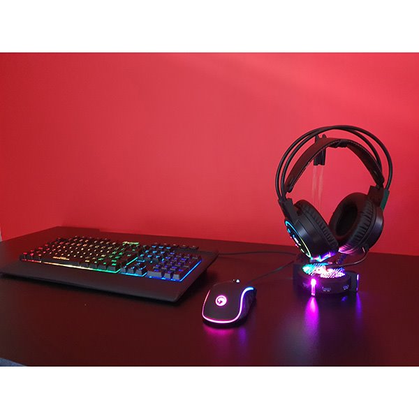 Marvo CM305, RGB sada klávesnice s herní myší a sluchátkami, CZ/SK, herní, membránová typ drátová (USB), černá, RGB Marvo CM305, RGB sada klávesnice s herní myší a sluchátkami, CZ/SK, herní, membránová typ drátová (USB), černá, RGB