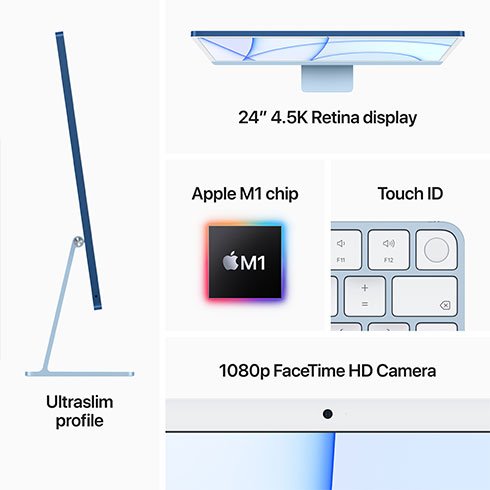 iMac 24" 4.5K Apple M1 8-core CPU 8-core GPU 8GB 256GB, pink