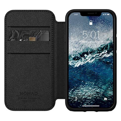 Knížkové odolné pouzdro Nomad pro iPhone 12 mini, hnědé