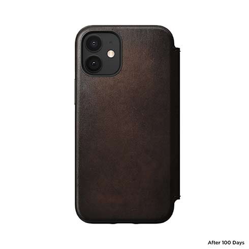 Knížkové odolné pouzdro Nomad pro iPhone 12 mini, hnědé Knížkové odolné pouzdro Nomad pro iPhone 12 mini, hnědé