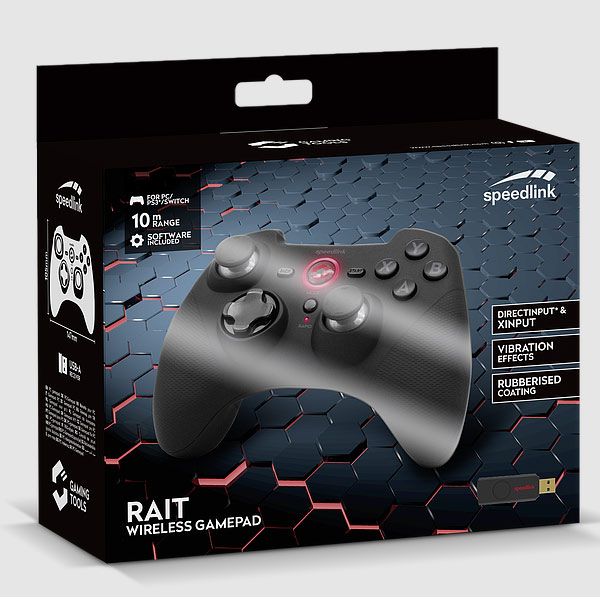 Speedlink Rait Gamepad Wireless for PC/PS3/Switch, rubber-black Speedlink Rait Gamepad Wireless for PC/PS3/Switch, rubber-black