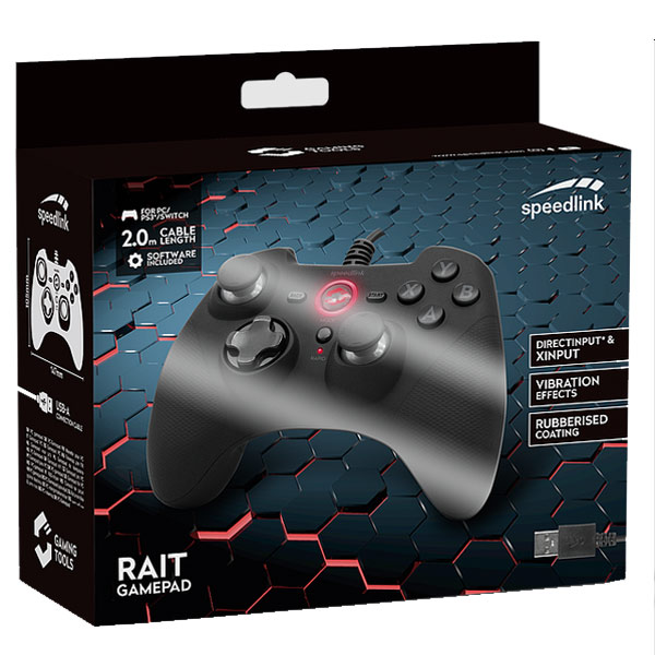 Speedlink Rait Gamepad for PC/PS3/Switch/OLED, rubber-black