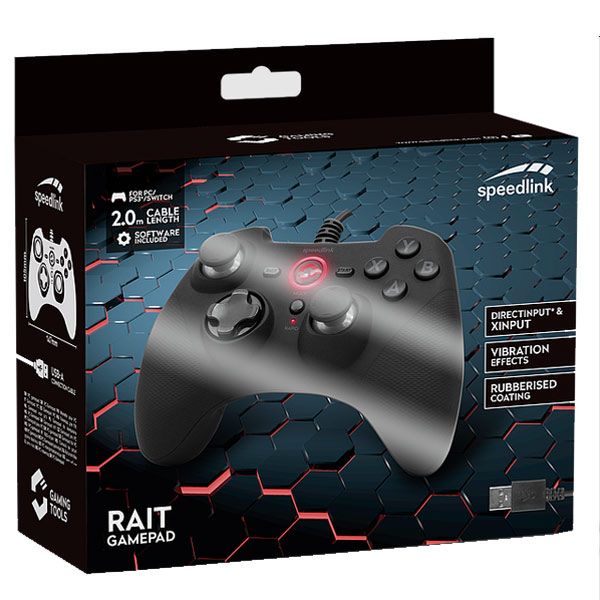 Speedlink Rait Gamepad for PC/PS3/Switch/OLED, rubber-black Speedlink Rait Gamepad for PC/PS3/Switch/OLED, rubber-black