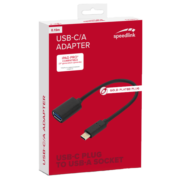 Speedlink USB-C to USB-A Adapter, 0.15m HQ Speedlink USB-C to USB-A Adapter, 0.15m HQ