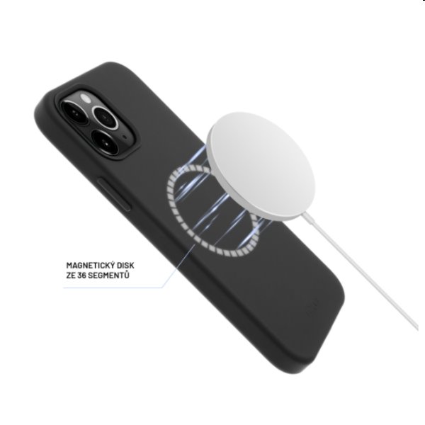 Silikonový kryt FIXED MagFlow s podporou Magsafe pro Apple iPhone 12/12 Pro, černé