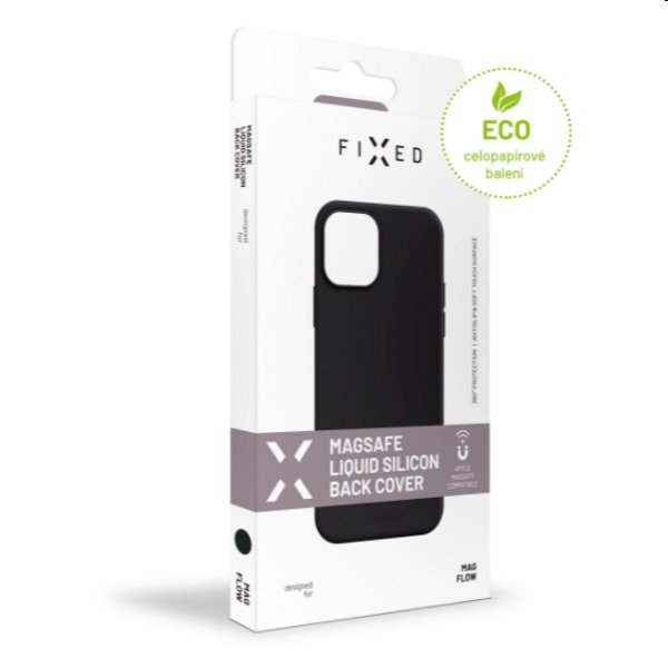 Silikonový kryt FIXED MagFlow s podporou Magsafe pro Apple iPhone 12/12 Pro, černé Silikonový kryt FIXED MagFlow s podporou Magsafe pro Apple iPhone 12/12 Pro, černé