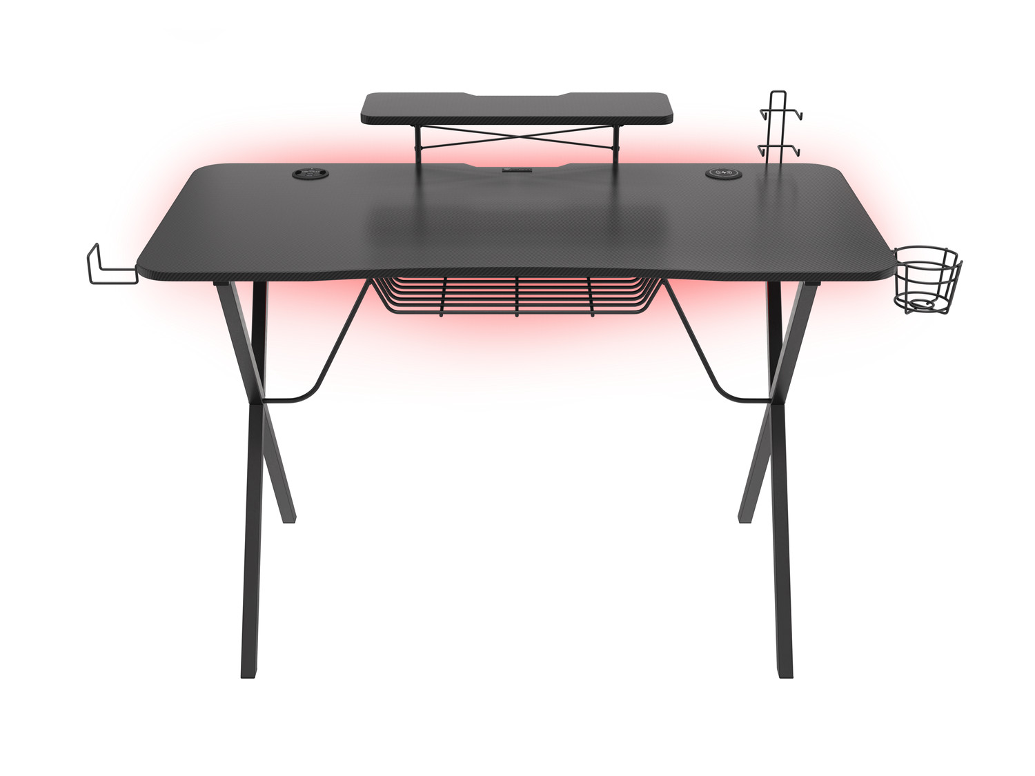 Genesis Holm 300 RGB Gaming Desk, 3xUSB 3.0, bezdrátová nabíječka