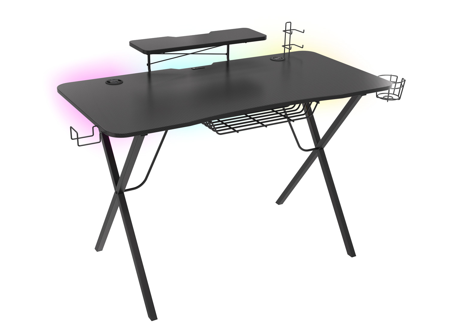 Genesis Holm 300 RGB Gaming Desk, 3xUSB 3.0, bezdrátová nabíječka