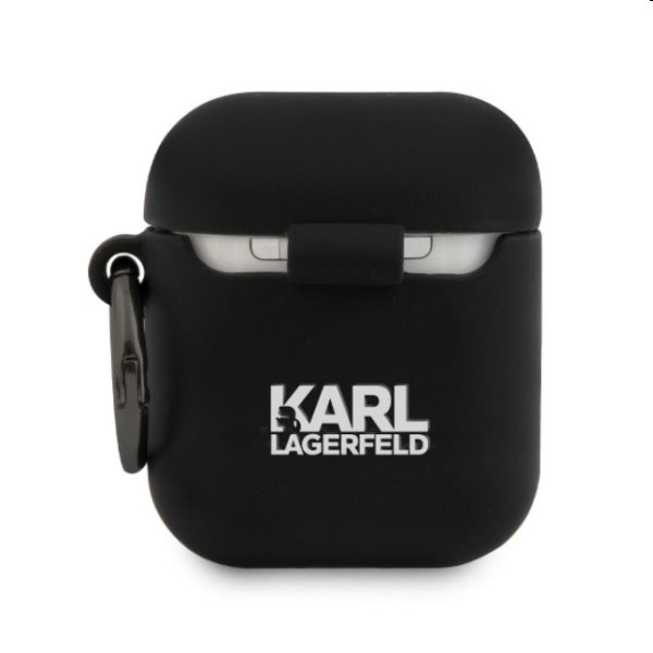 Karl Lagerfeld Rue St Guillaume silikonový obal pro Apple AirPods 1/2, černý Karl Lagerfeld Rue St Guillaume silikonový obal pro Apple AirPods 1/2, černý