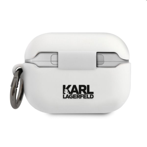 Karl Lagerfeld Rue St Guillaume silikonový obal pro Apple AirPods Pro, bílý Karl Lagerfeld Rue St Guillaume silikonový obal pro Apple AirPods Pro, bílý