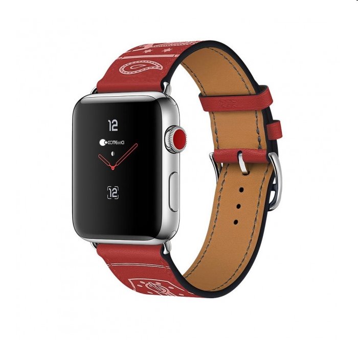 kůžený řemínek COTEetCI Fashion pro Apple Watch 38/40/41mm, červený