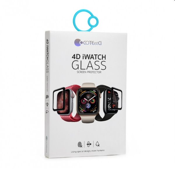 Ochranné sklo COTEetCI s 4D okrajom pro Apple Watch 4/5 40mm, černé
