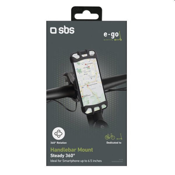 SBS Držiak E-Go 360° pro elektrické koloběžky a kola, černý
