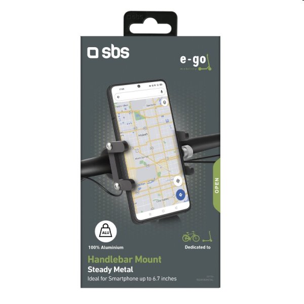 SBS Hliníkový držák E-Go pro elektrické koloběžky a kola, černý