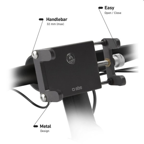 SBS Hliníkový držák E-Go pro elektrické koloběžky a kola, černý