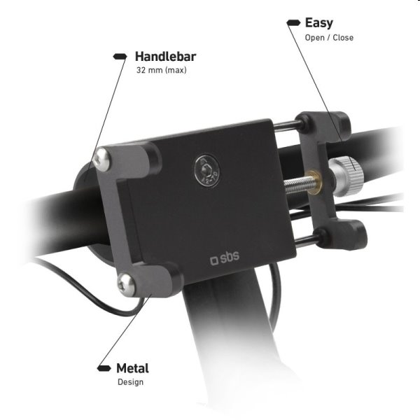 SBS Hliníkový držák E-Go pro elektrické koloběžky a kola, černý SBS Hliníkový držák E-Go pro elektrické koloběžky a kola, černý