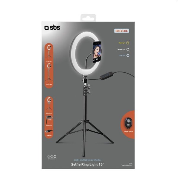 SBS Tripod Kruhové světlo 10'' a stojan 160 cm SBS Tripod Kruhové světlo 10'' a stojan 160 cm