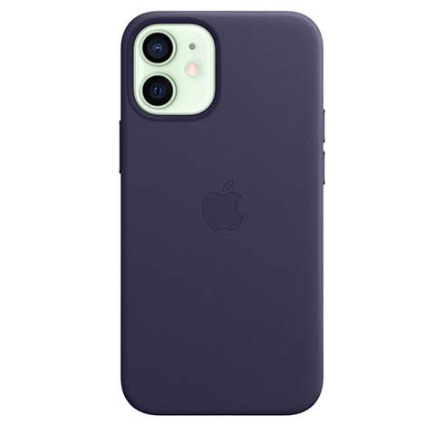 Apple iPhone 12 mini Leather Case with MagSafe, deep violet