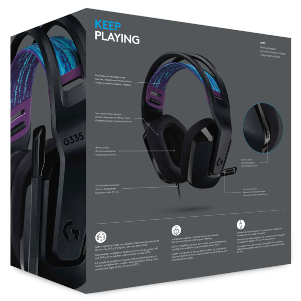 Herní sluchátka Logitech G335 Wired, black Herní sluchátka Logitech G335 Wired, black