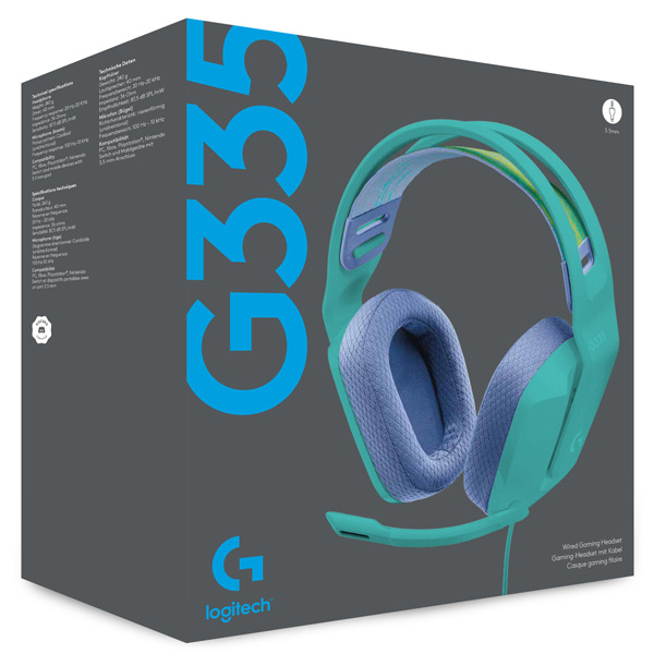 Herní sluchátka Logitech G335 Wired, mint Herní sluchátka Logitech G335 Wired, mint