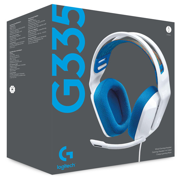 Herní sluchátka Logitech G335 Wired, white Herní sluchátka Logitech G335 Wired, white