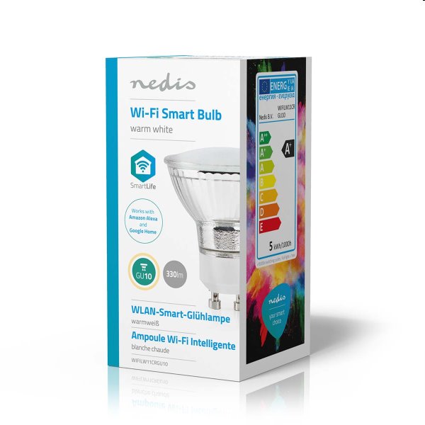 Smart LED žárovka Nedis 4,5W GU10 330lm Smart LED žárovka Nedis 4,5W GU10 330lm