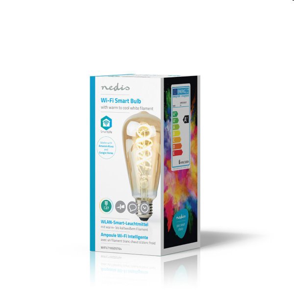 Smart LED žárovka s vláknem Nedis 5.5W E27 350lm Smart LED žárovka s vláknem Nedis 5.5W E27 350lm