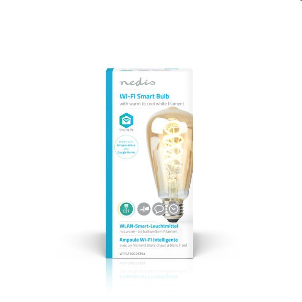 Smart LED žárovka s vláknem Nedis 5.5W E27 350lm Smart LED žárovka s vláknem Nedis 5.5W E27 350lm