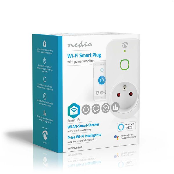 Smart zásuvka Nedis WIFIP120EWT, Wi-Fi, 16A