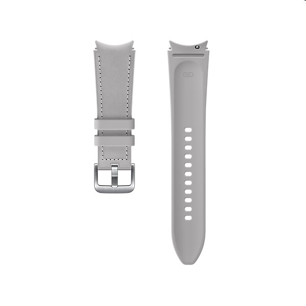 Náhradní hybridní kožený řemínek pro Samsung Galaxy Watch4 (velikost M/L), silver