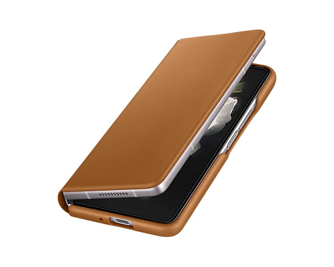 Pouzdro Leather Flip Cover pro Samsung Galaxy Z Fold3, camel