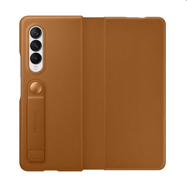 Pouzdro Leather Flip Cover pro Samsung Galaxy Z Fold3, camel
