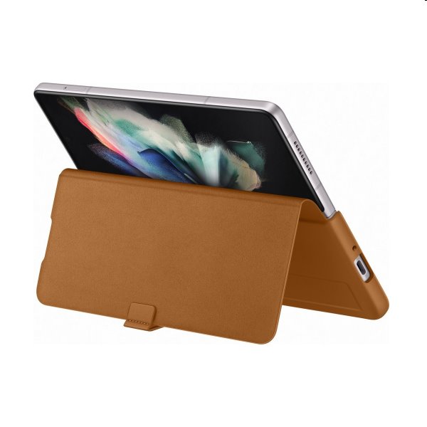 Pouzdro Leather Flip Cover pro Samsung Galaxy Z Fold3, camel