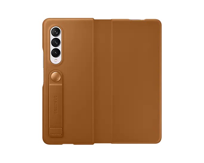 Pouzdro Leather Flip Cover pro Samsung Galaxy Z Fold3, camel