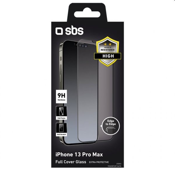 SBS 4D Full Glass Screen Protector for Apple iPhone 14 Plus/13 Pro Max, black