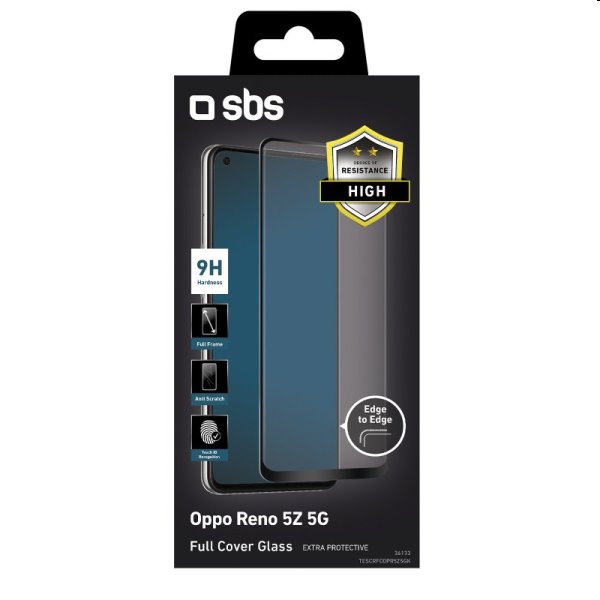 Tvrzené sklo SBS Full Cover pro Oppo Reno5 Z 5G, čierne Tvrzené sklo SBS Full Cover pro Oppo Reno5 Z 5G, čierne